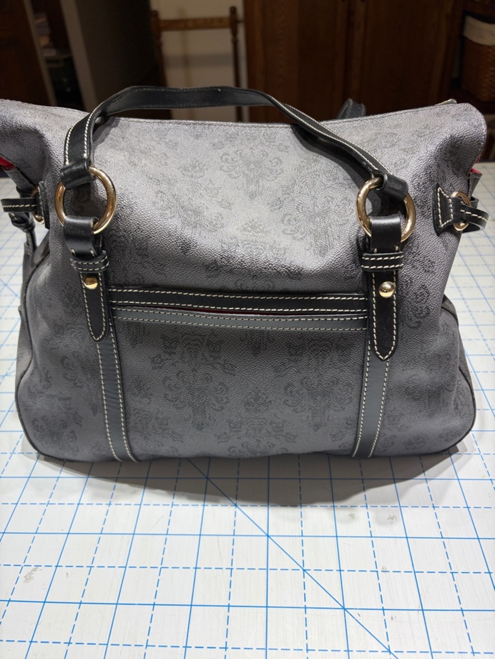 Dooney & Bourke Disney haunted Mansion in grey and black satchel - Picture 2 of 5